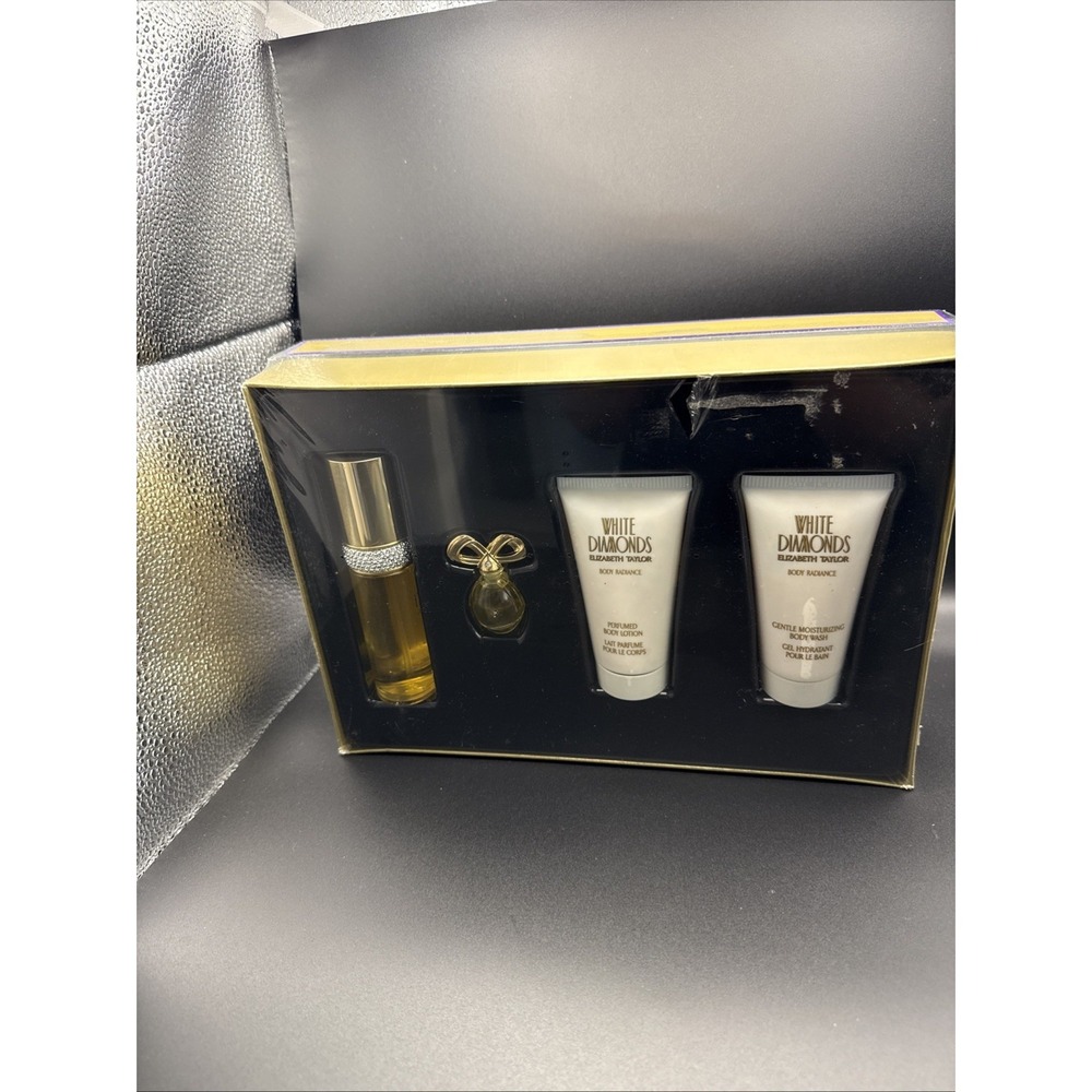 Elizabeth Taylor White Diamonds Women Gift Set, 4-Piece Set, NEW, Damaged‎ Wrap